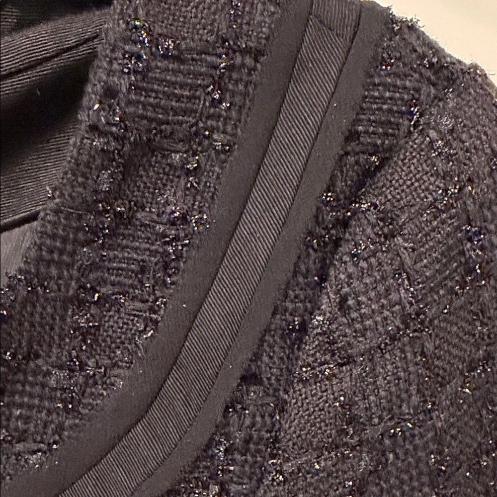 🌿 NWT WHBM Metallic Tweed Blazer ✨ Lightweight Spring Layer Chain Detail Size 00 - Picture 8 of 16